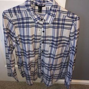 Blue and white flannel